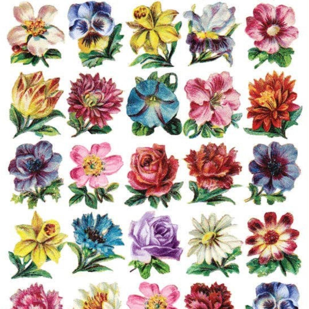 Mini Flower Stickers - Colorful Flowers Sticker Sheets