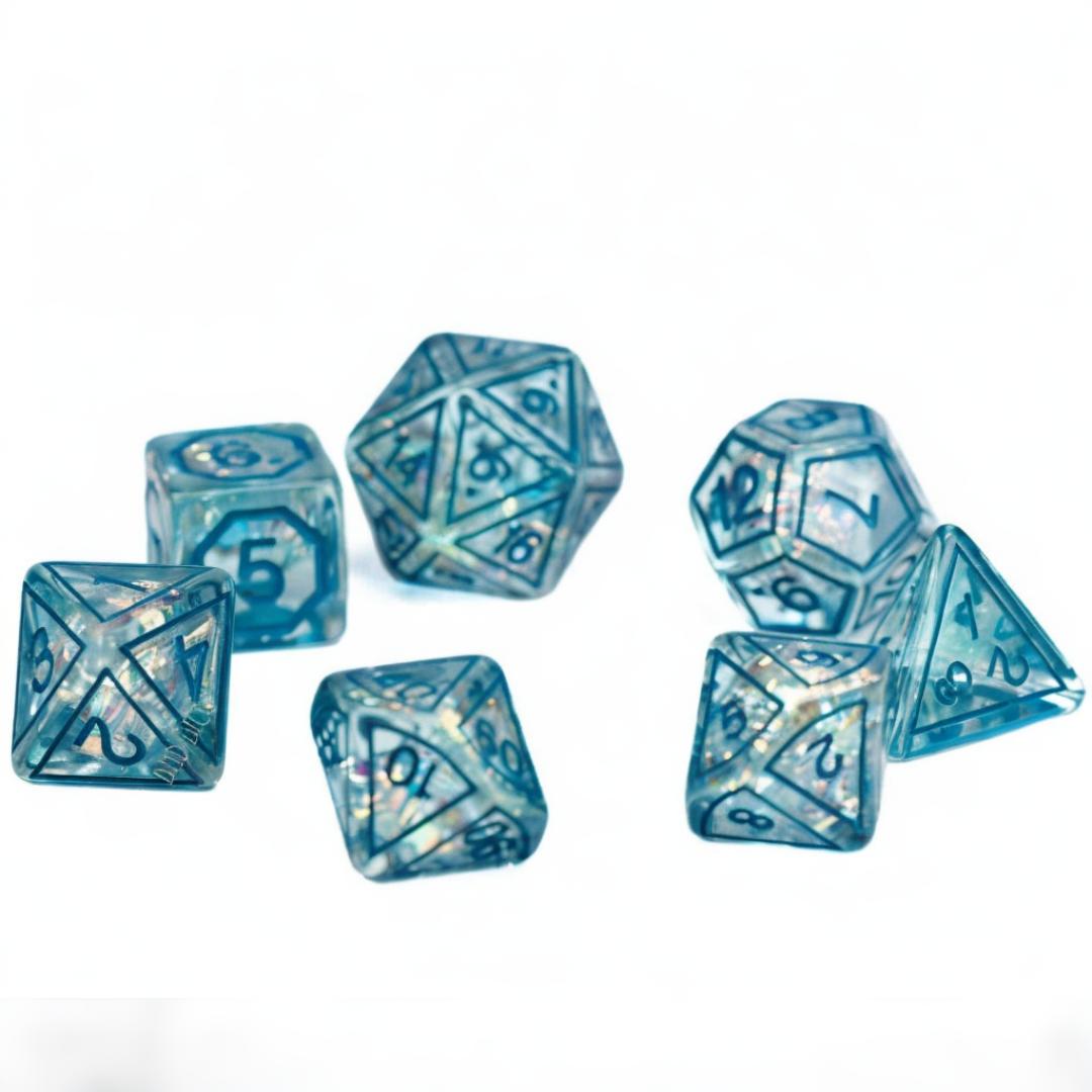 DND Dice Set - Crypto Mint - 7 Resin Dice - Fantasy RPG Tabletop Gaming