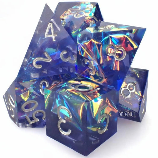 DND Dice Set - Alternate Reality - 7 Handmade Resin Dice - RETIRED Set - Fantasy RPG Tabletop Gaming