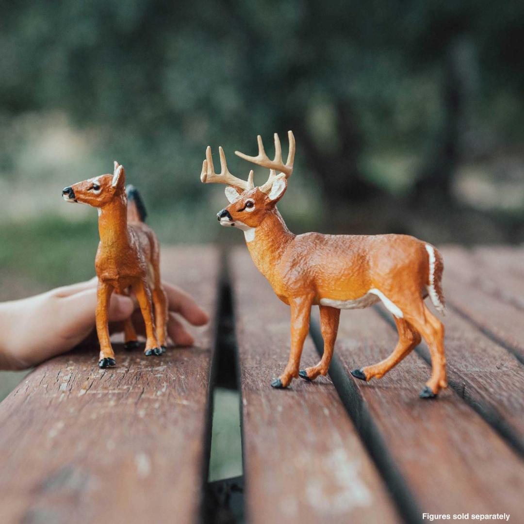 Whitetail Buck Deer Figurine - Hand Painted Wild Animal Toy Figure - Safari Ltd 180029