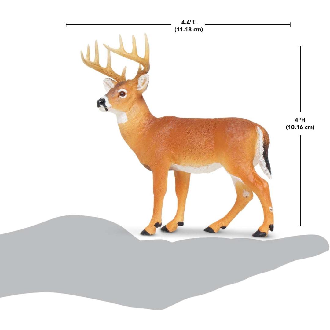 Whitetail Buck Deer Figurine - Hand Painted Wild Animal Toy Figure - Safari Ltd 180029
