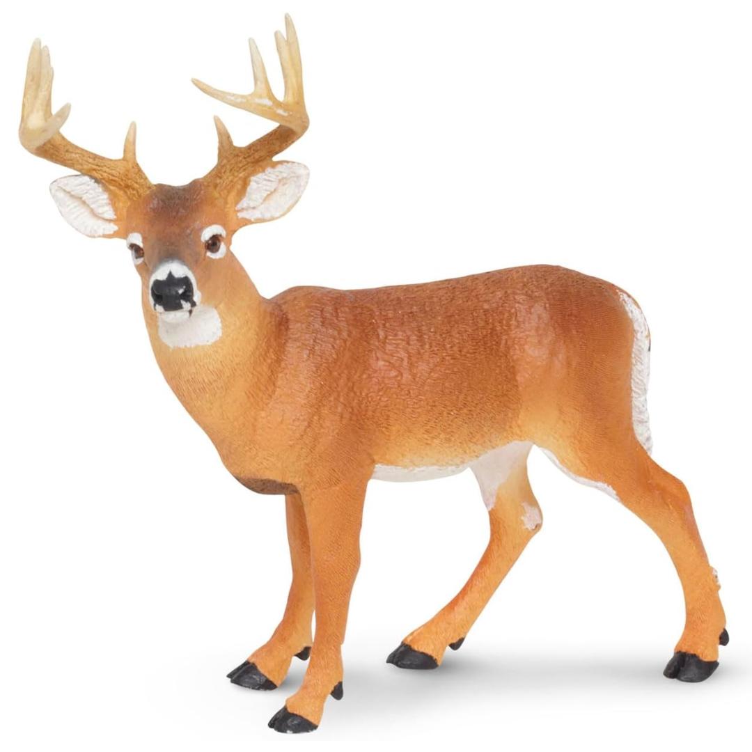 Whitetail Buck Deer Figurine - Hand Painted Wild Animal Toy Figure - Safari Ltd 180029