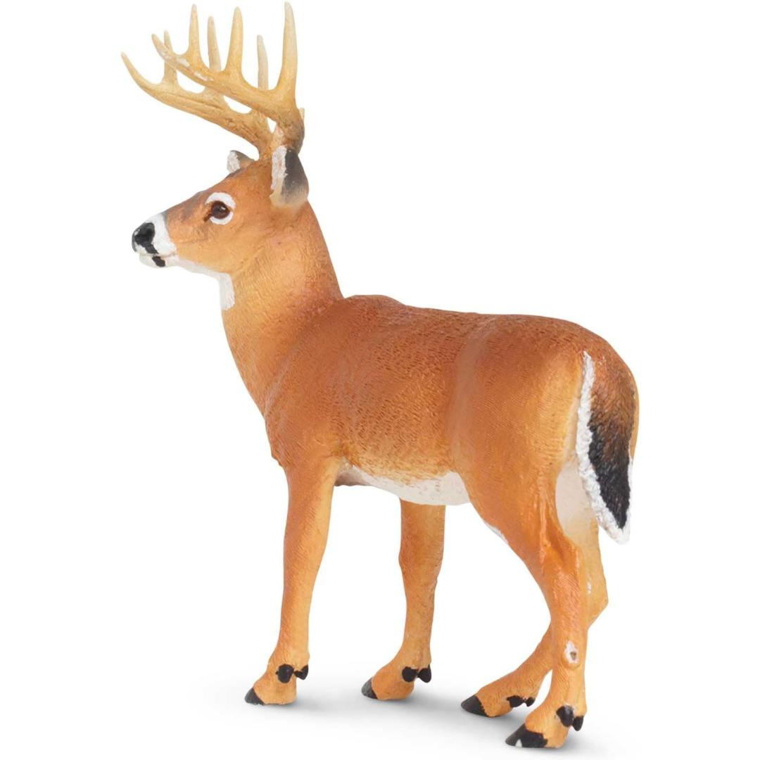 Whitetail Buck Deer Figurine - Hand Painted Wild Animal Toy Figure - Safari Ltd 180029