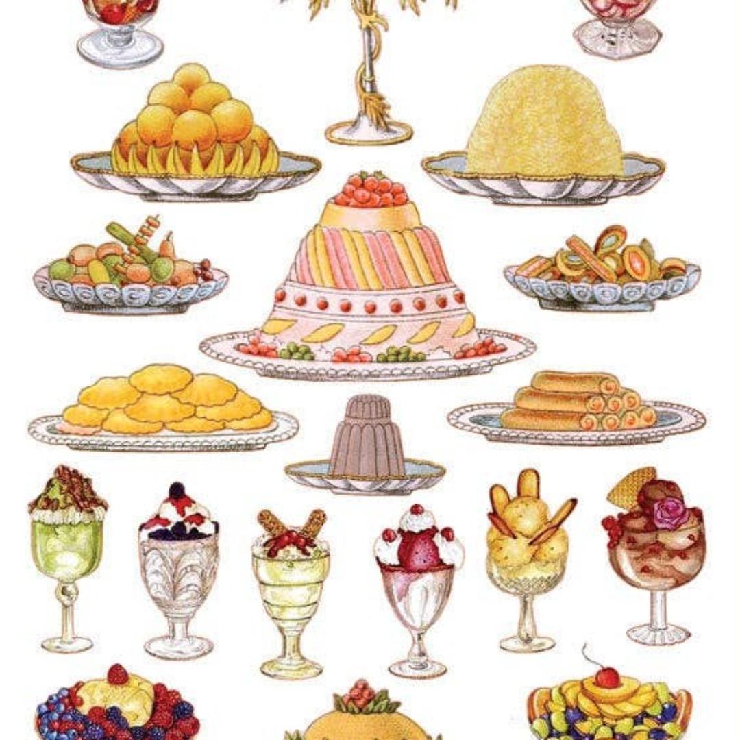 French Desserts Stickers - Vintage Sweet Treats Sticker Sheets
