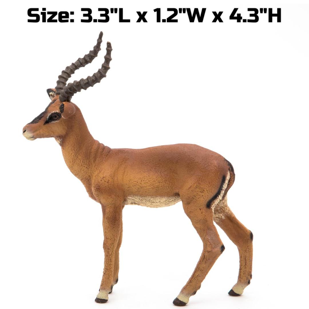 Impala Figurine - Hand Painted Wild Animal Toy Figure - Papo 50186