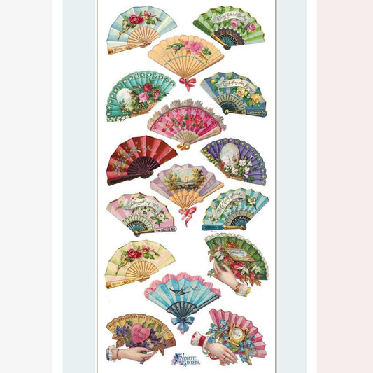 Victorian Fan Stickers - Vintage Fans Sticker Sheet
