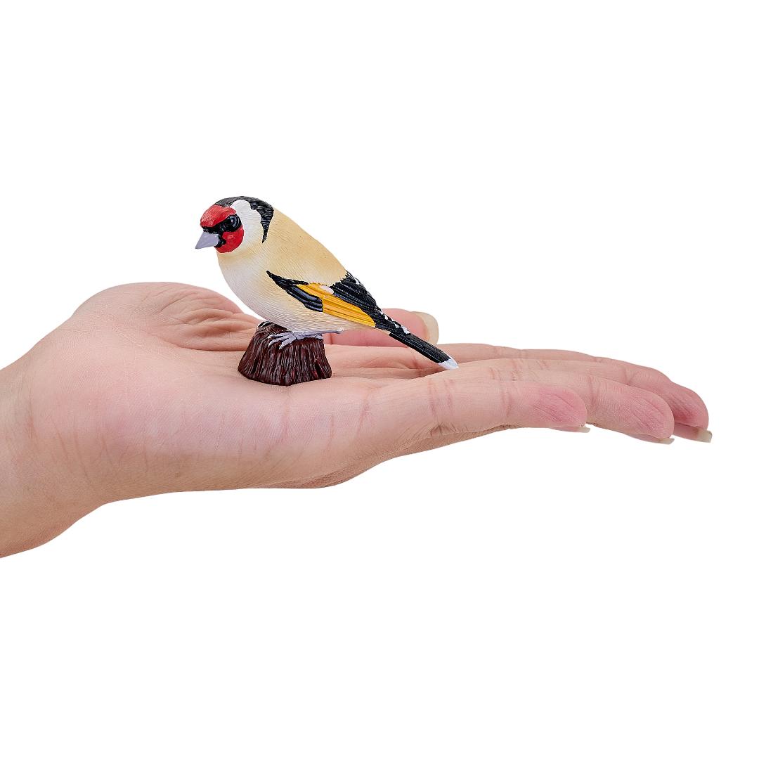 European Goldfinch Figurine - Small Hand Painted Wildlife & Bird Toy Figure - Mojo