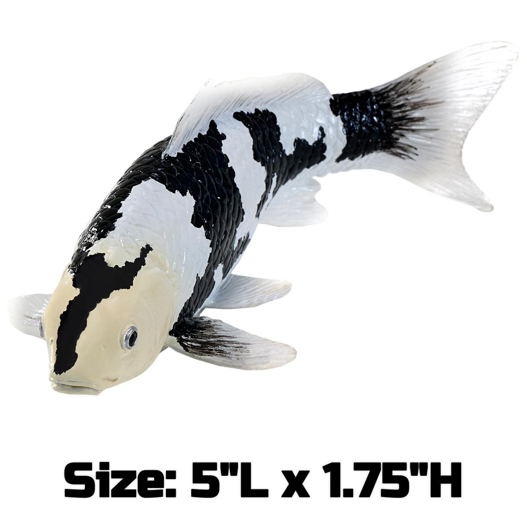 Koi Carp Fish Figurine - Shiro Utsuri Koi (Black & White) Hand Painted Toy Figure - Mojo