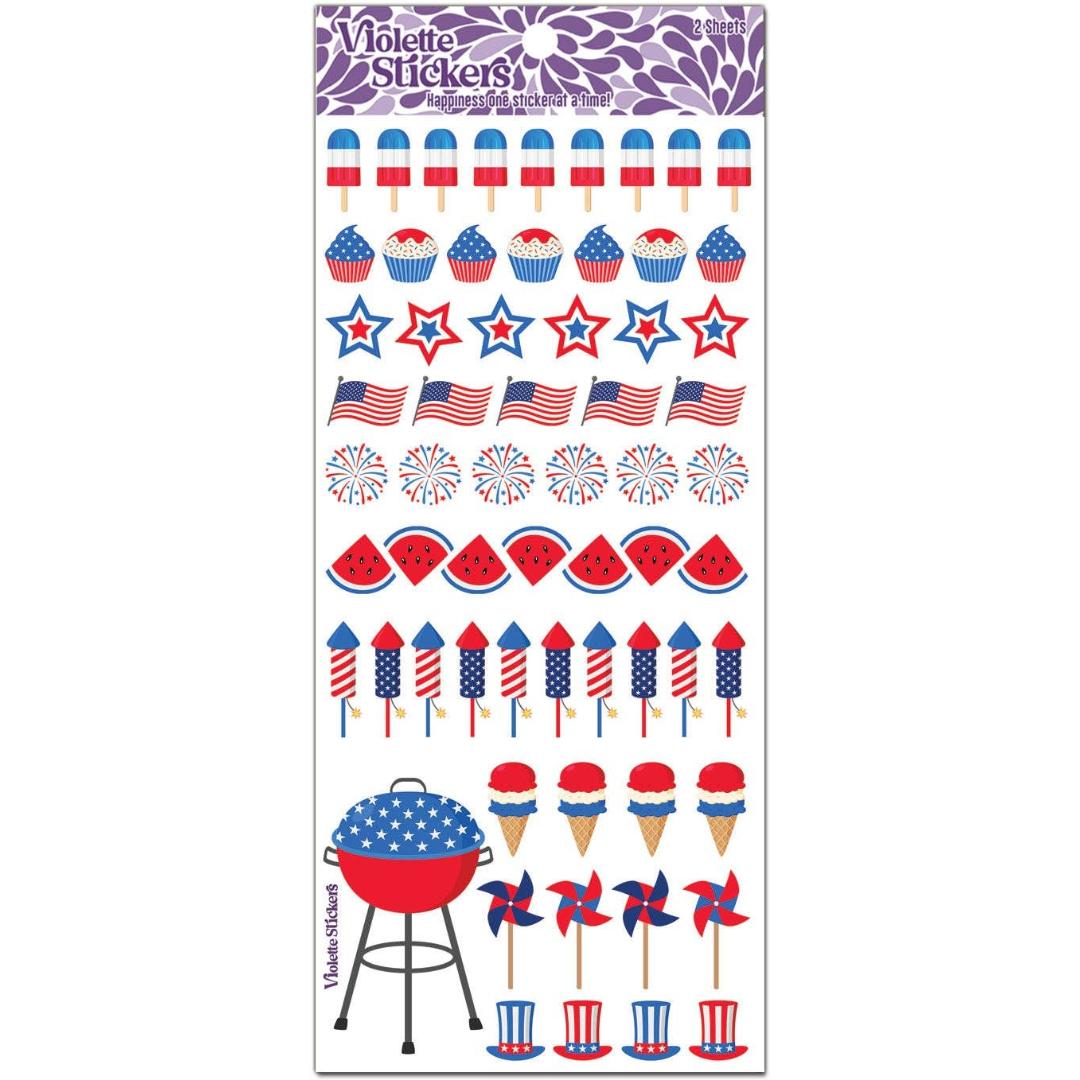 Mini 4th of July Stickers - Summer Fun Sticker Sheet