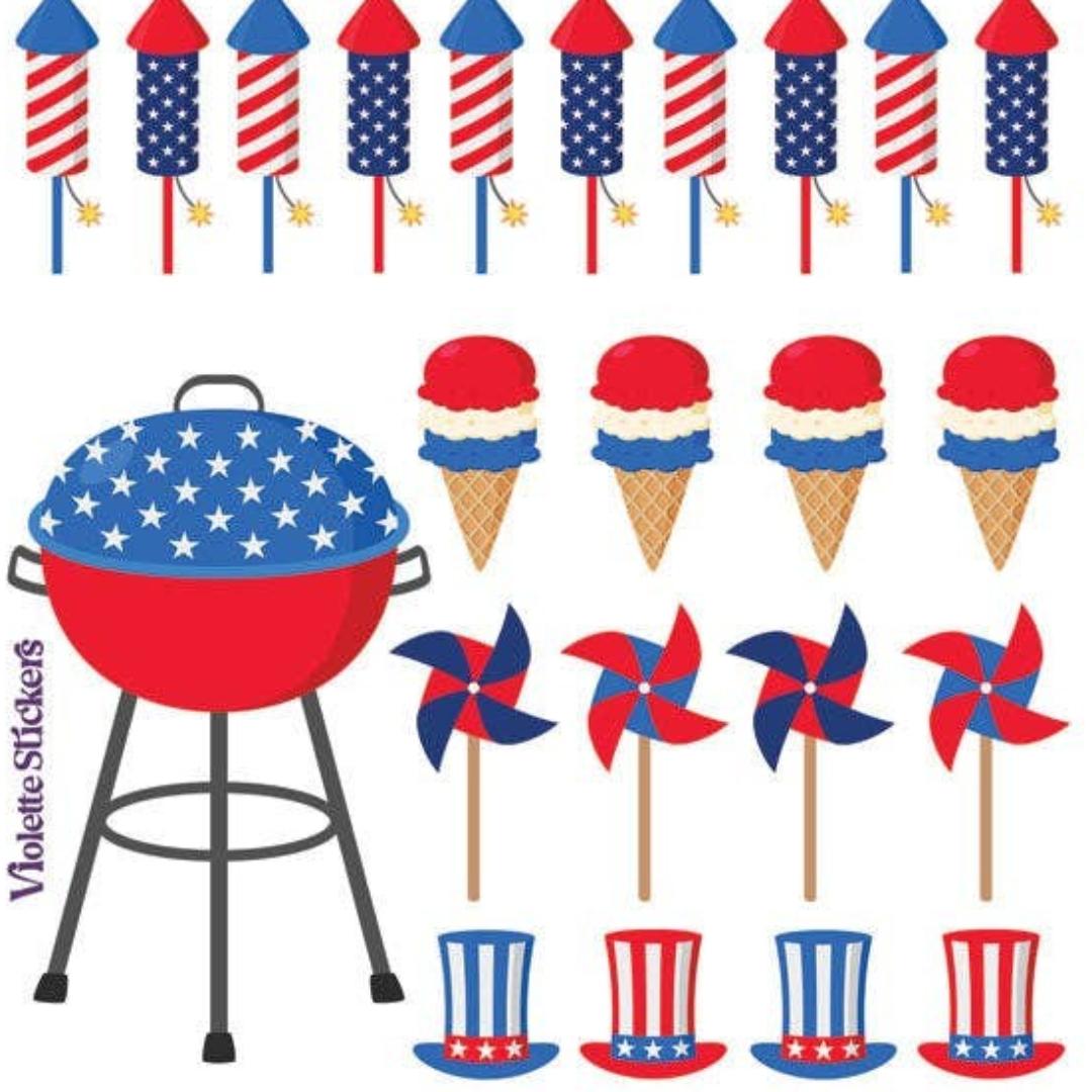 Mini 4th of July Stickers - Summer Fun Sticker Sheet