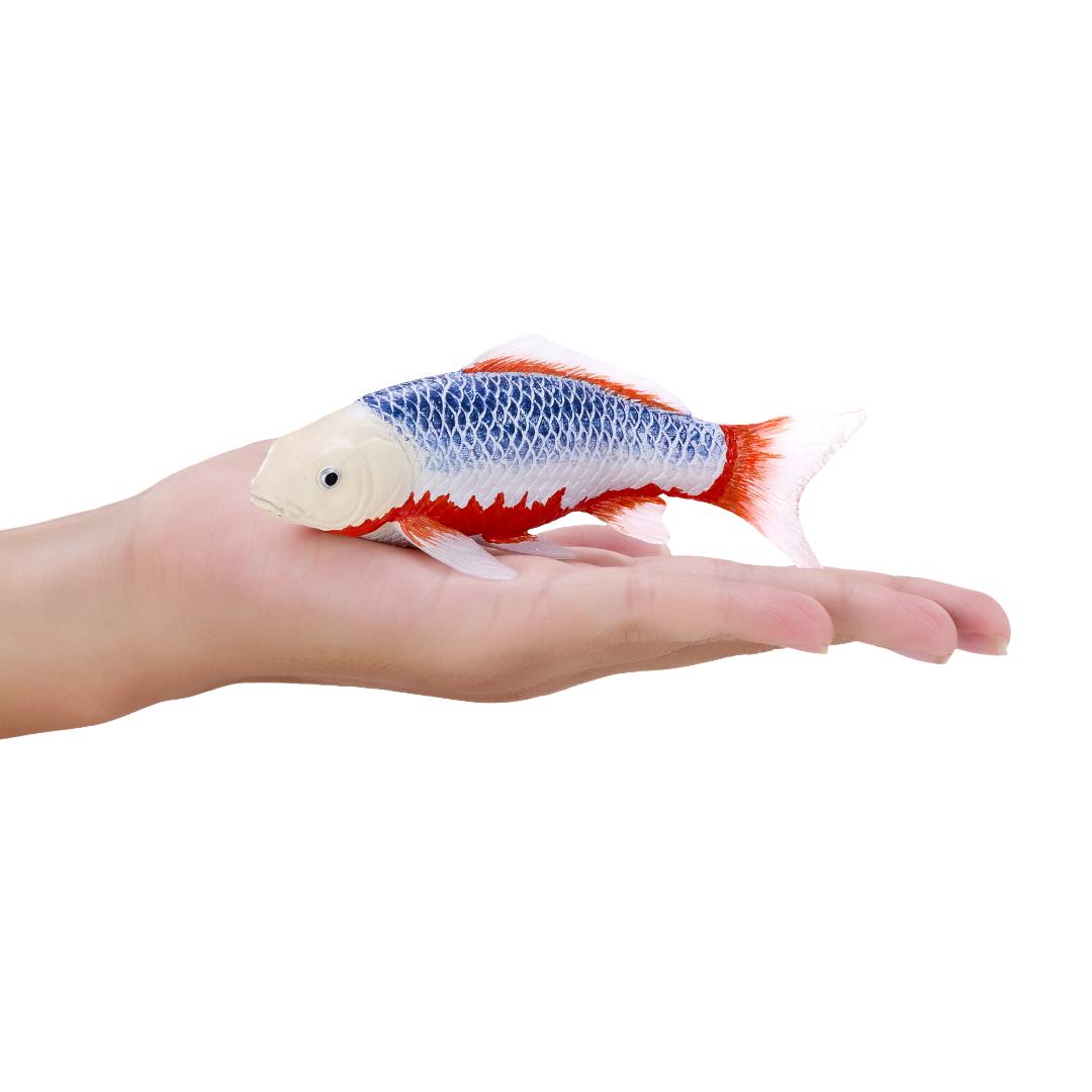 Koi Carp Fish Figurine - Asagi Koi (Blue Red) Hand Painted Toy Figure - Mojo