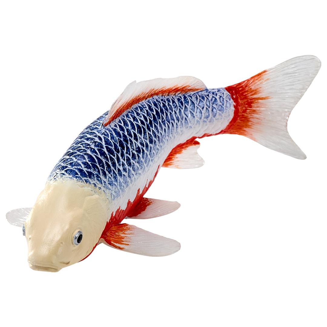 Koi Carp Fish Figurine - Asagi Koi (Blue Red) Hand Painted Toy Figure - Mojo