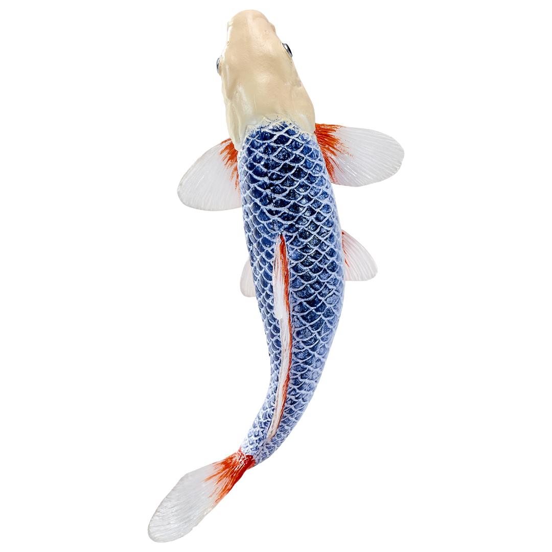 Koi Carp Fish Figurine - Asagi Koi (Blue Red) Hand Painted Toy Figure - Mojo