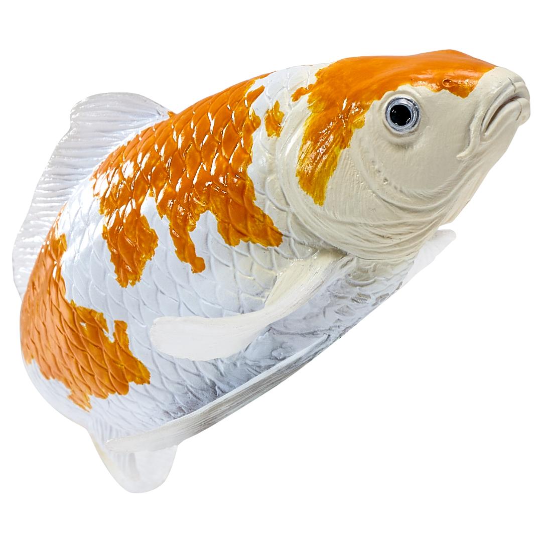 Koi Carp Fish Figurine- Ochiba Shigure Koi (Gold White) Hand Painted Toy Figure - Mojo