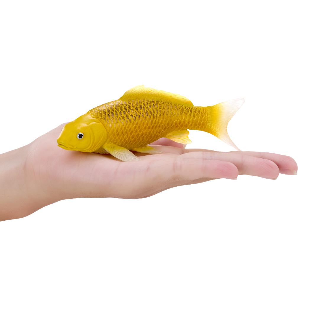 Koi Carp Fish Figurine - Ki Matsuba Koi (Gold & Black) Hand Painted Toy Figure - Mojo