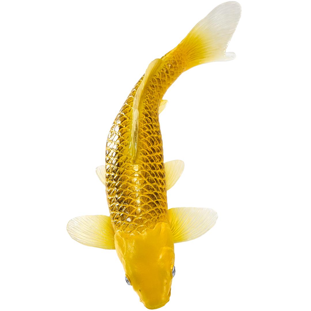 Koi Carp Fish Figurine - Ki Matsuba Koi (Gold & Black) Hand Painted Toy Figure - Mojo