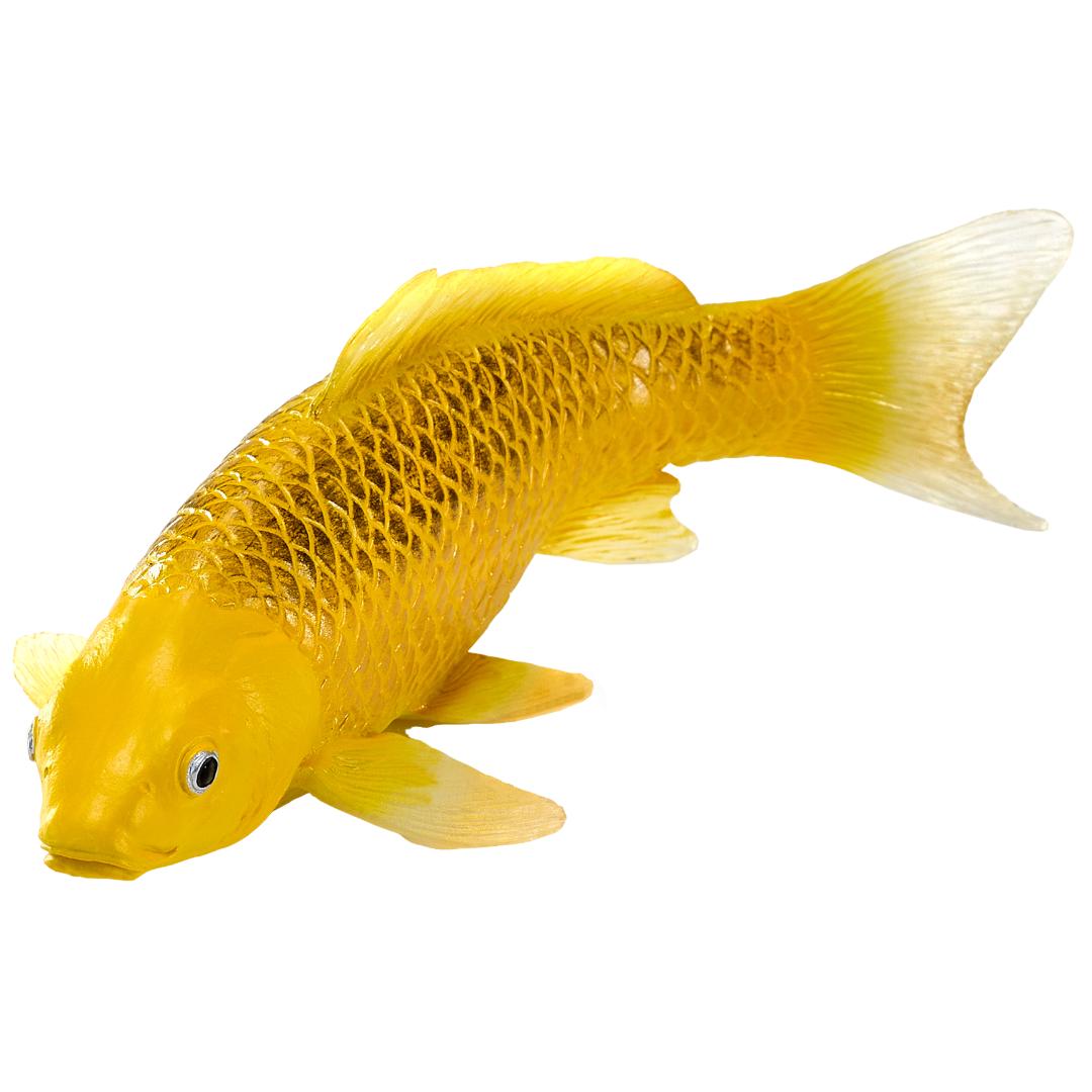 Koi Carp Fish Figurine - Ki Matsuba Koi (Gold & Black) Hand Painted Toy Figure - Mojo