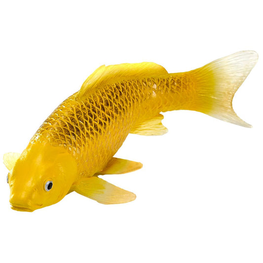 Koi Carp Fish Figurine - Ki Matsuba Koi (Gold & Black) Hand Painted Toy Figure - Mojo