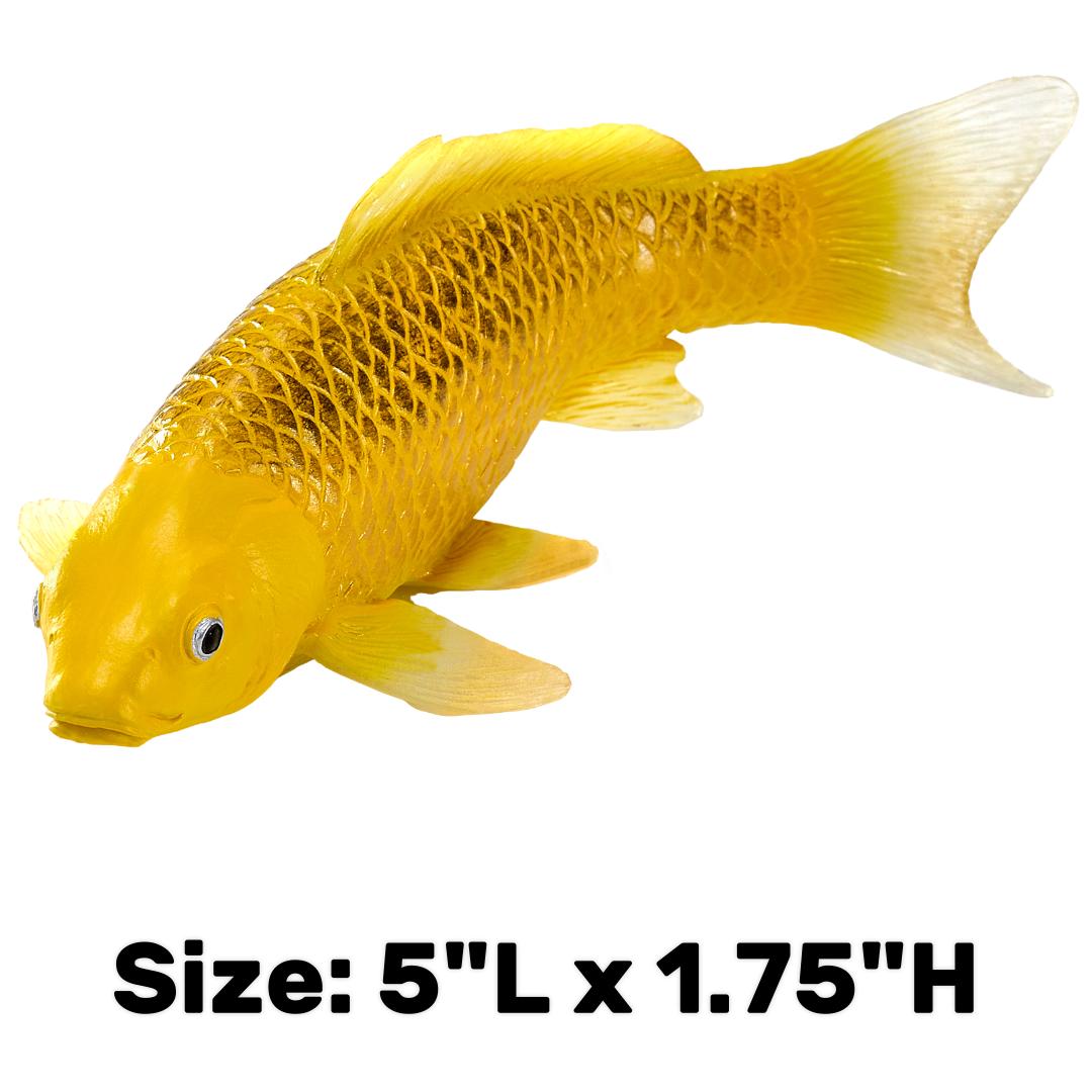 Koi Carp Fish Figurine - Ki Matsuba Koi (Gold & Black) Hand Painted Toy Figure - Mojo