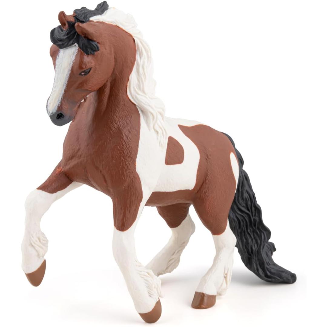 Irish Cob Horse Figurine - Hand Painted Farm Animal Toy Figure - Papo