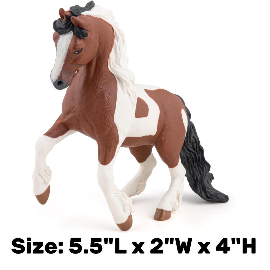 Irish Cob Horse Figurine - Hand Painted Farm Animal Toy Figure - Papo