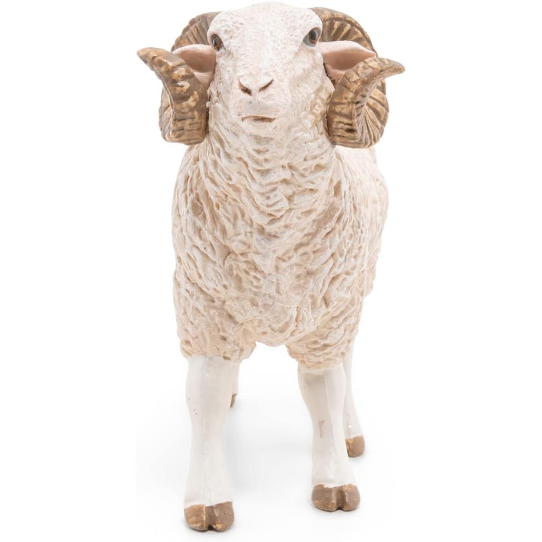 Ram Sheep Figurine - Hand Painted Farm Animal Toy Figure - Papo