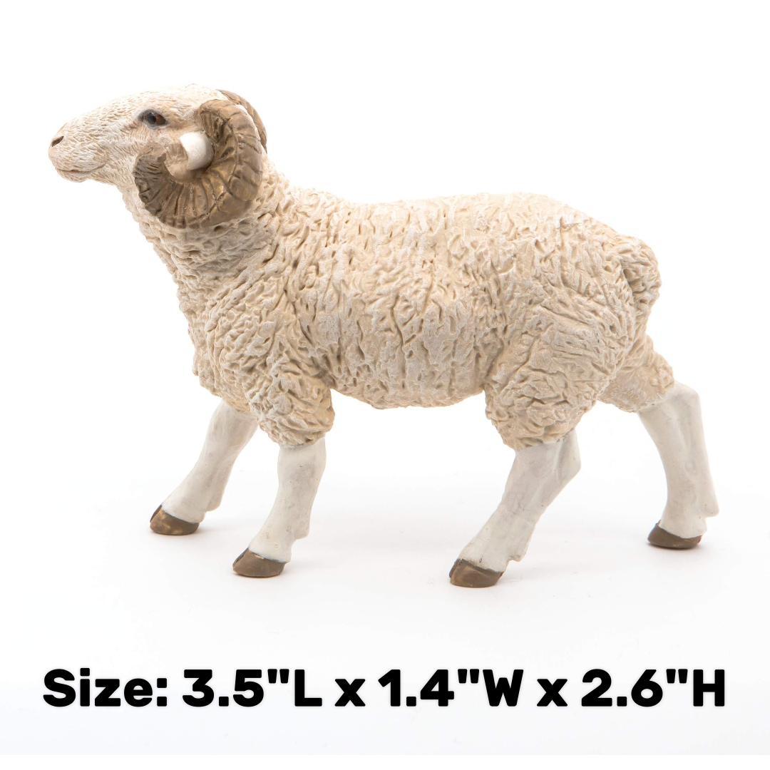 Ram Sheep Figurine - Hand Painted Farm Animal Toy Figure - Papo