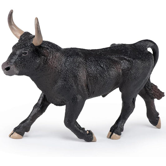 Camargue Bull Figurine - Hand Painted Farm Animal Toy Figure - Papo