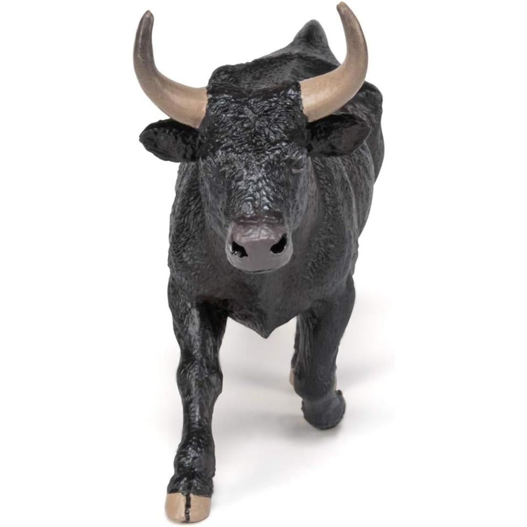 Camargue Bull Figurine - Hand Painted Farm Animal Toy Figure - Papo