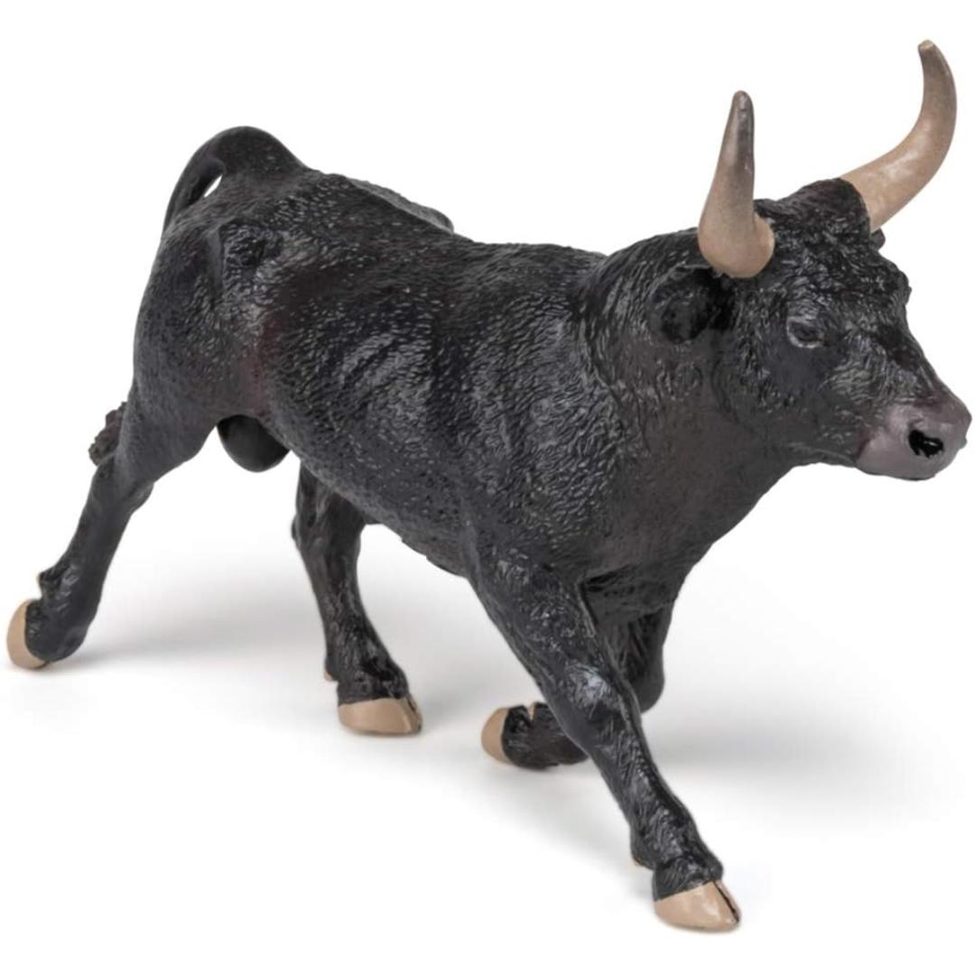 Camargue Bull Figurine - Hand Painted Farm Animal Toy Figure - Papo