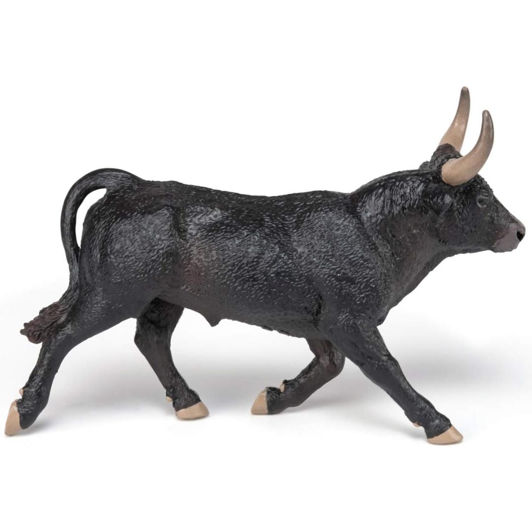 Camargue Bull Figurine - Hand Painted Farm Animal Toy Figure - Papo