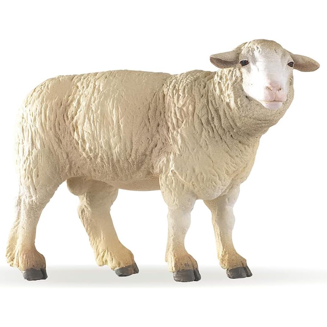 Sheep Figurine - Hand Painted Collectible Ewe Farm Animal Toy Figure - Papo