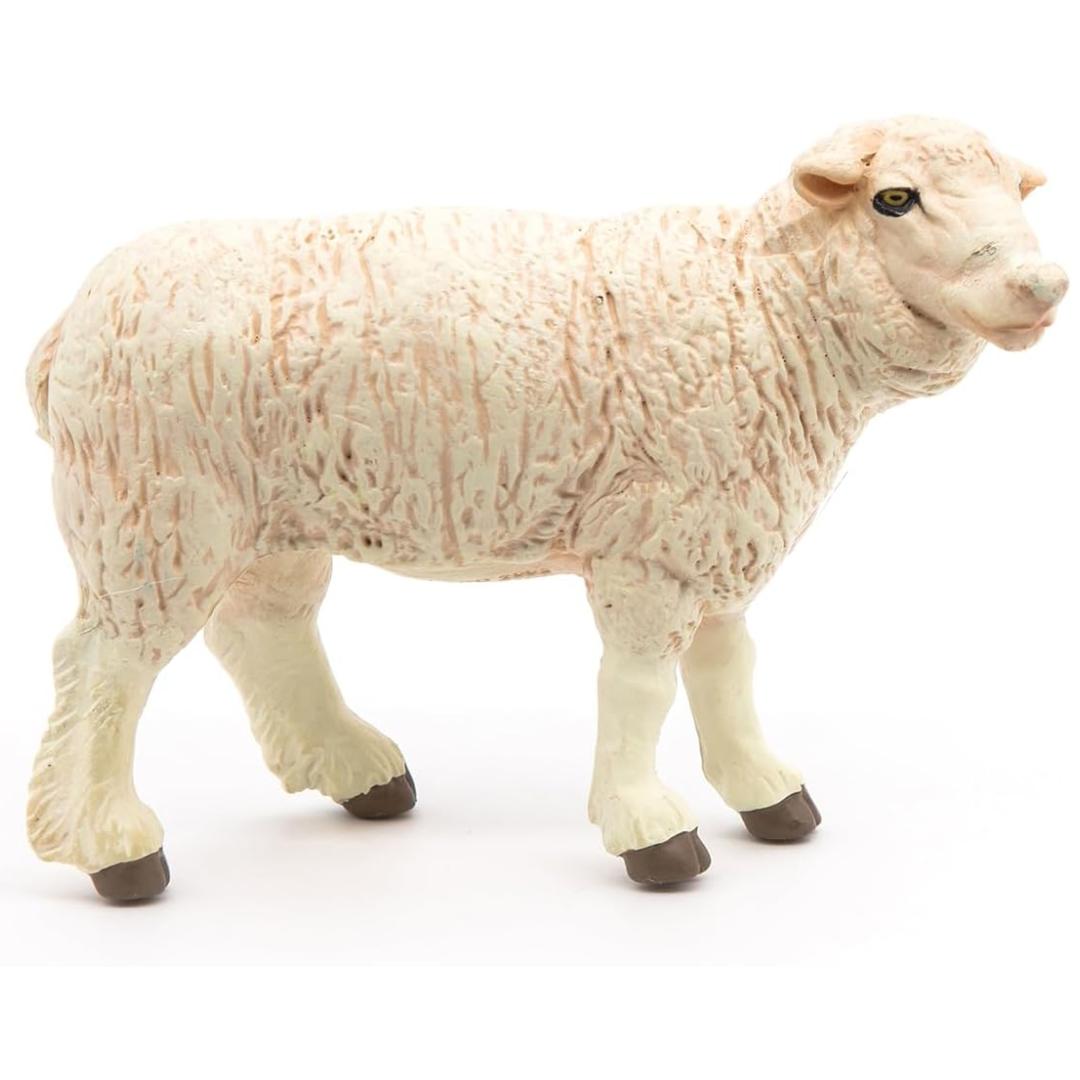 Sheep Figurine - Hand Painted Collectible Ewe Farm Animal Toy Figure - Papo