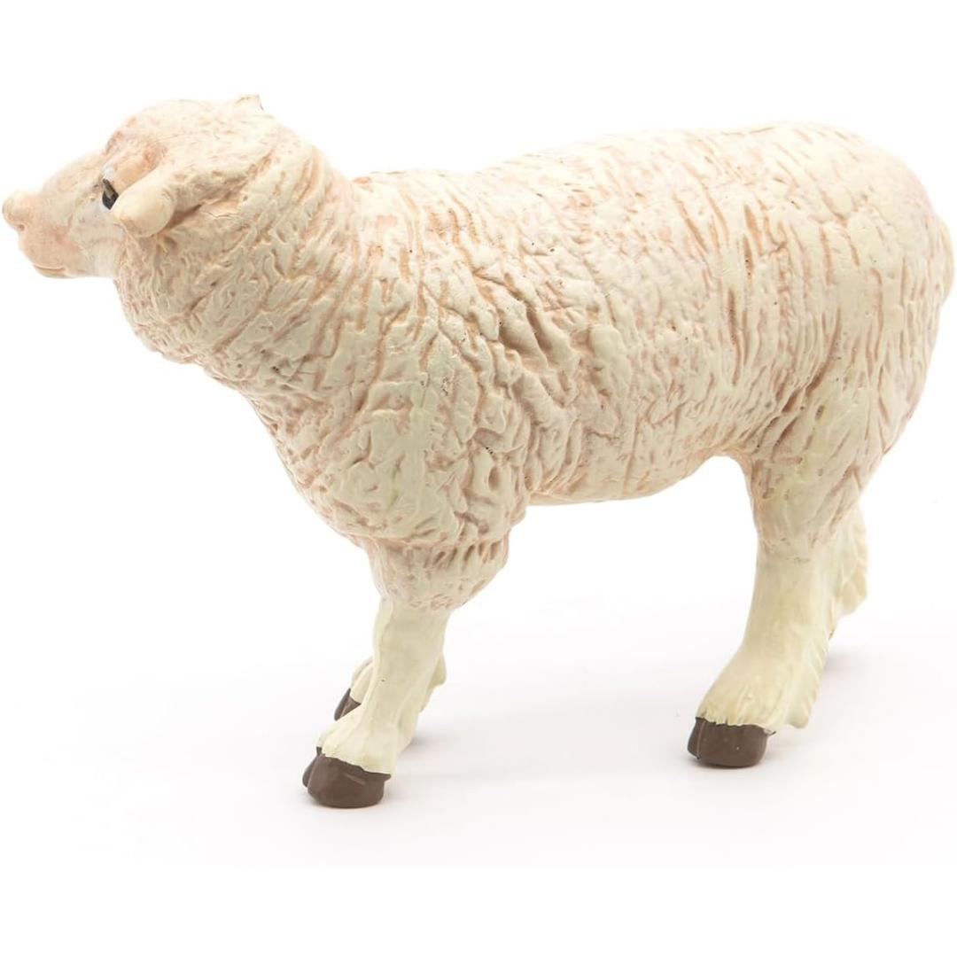 Sheep Figurine - Hand Painted Collectible Ewe Farm Animal Toy Figure - Papo