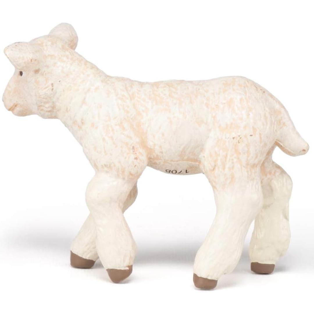 Baby Sheep Figurine - Hand Painted Collectible Lamb Farm Animal Toy Figure - Papo