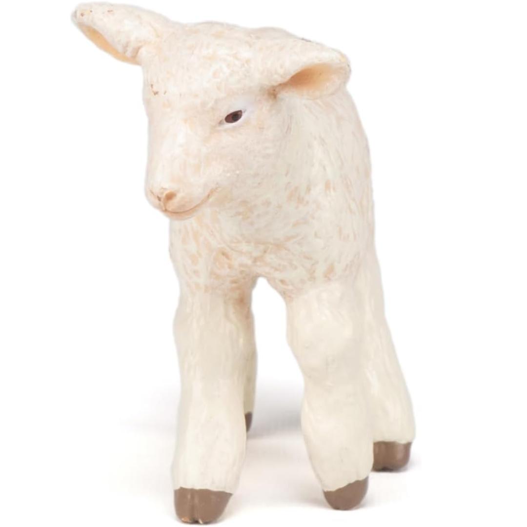 Baby Sheep Figurine - Hand Painted Collectible Lamb Farm Animal Toy Figure - Papo