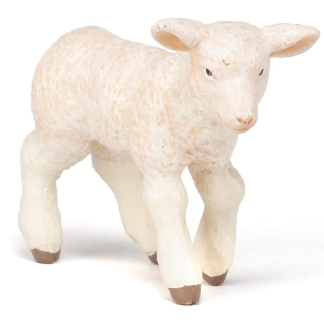 Baby Sheep Figurine - Hand Painted Collectible Lamb Farm Animal Toy Figure - Papo