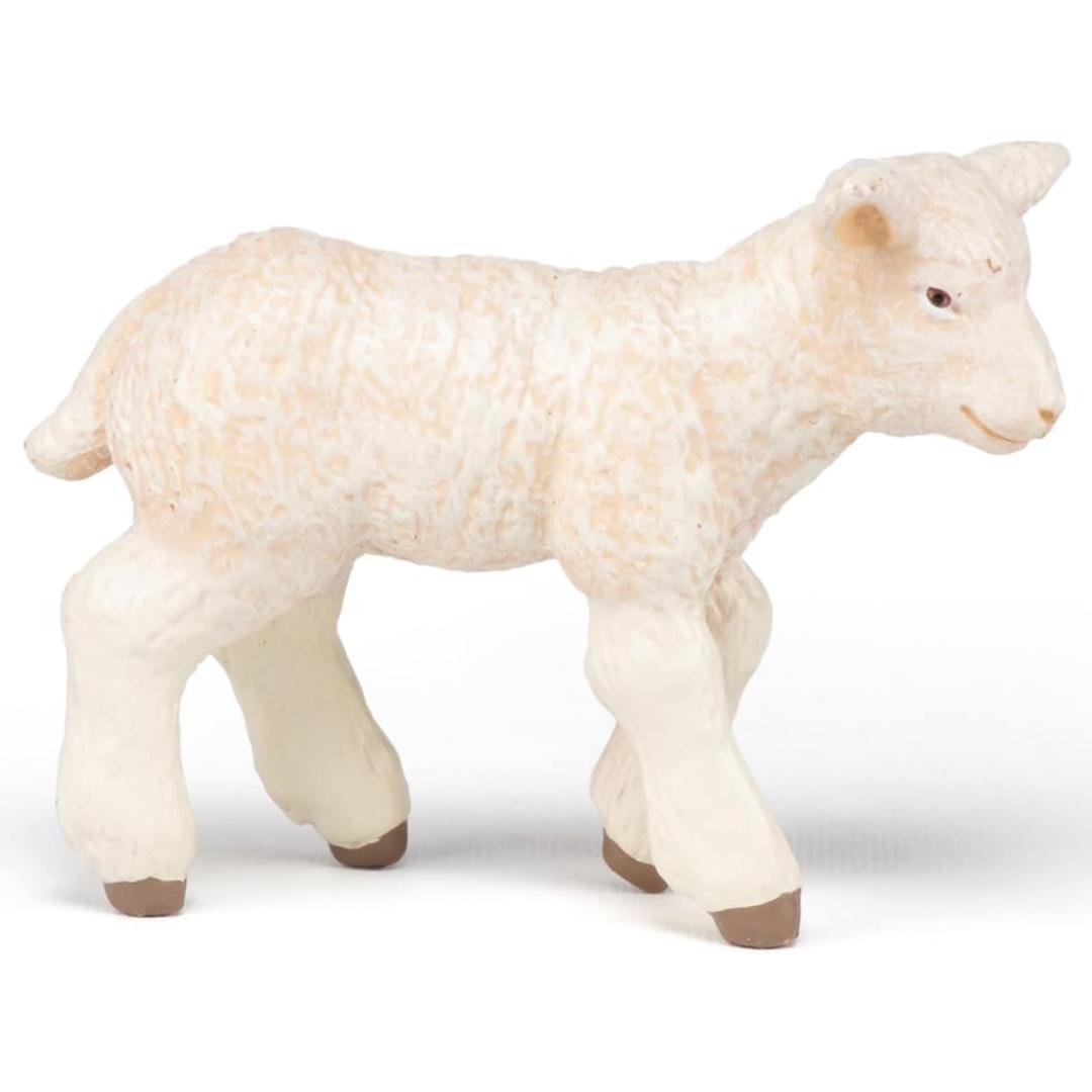 Baby Sheep Figurine - Hand Painted Collectible Lamb Farm Animal Toy Figure - Papo