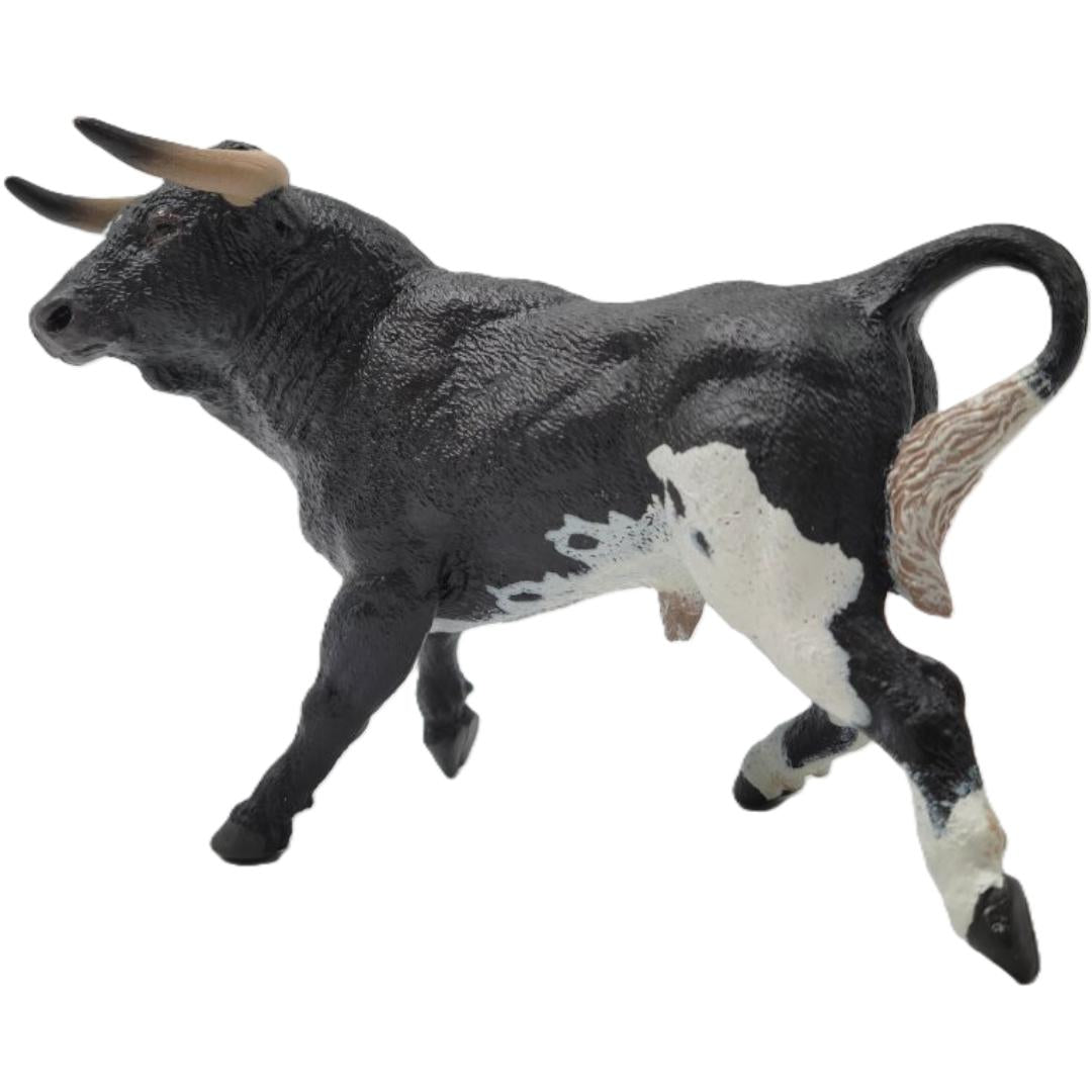 Spanish Bull Figurine - Hand Painted Collectible Farm Animal Toy Figure - Papo