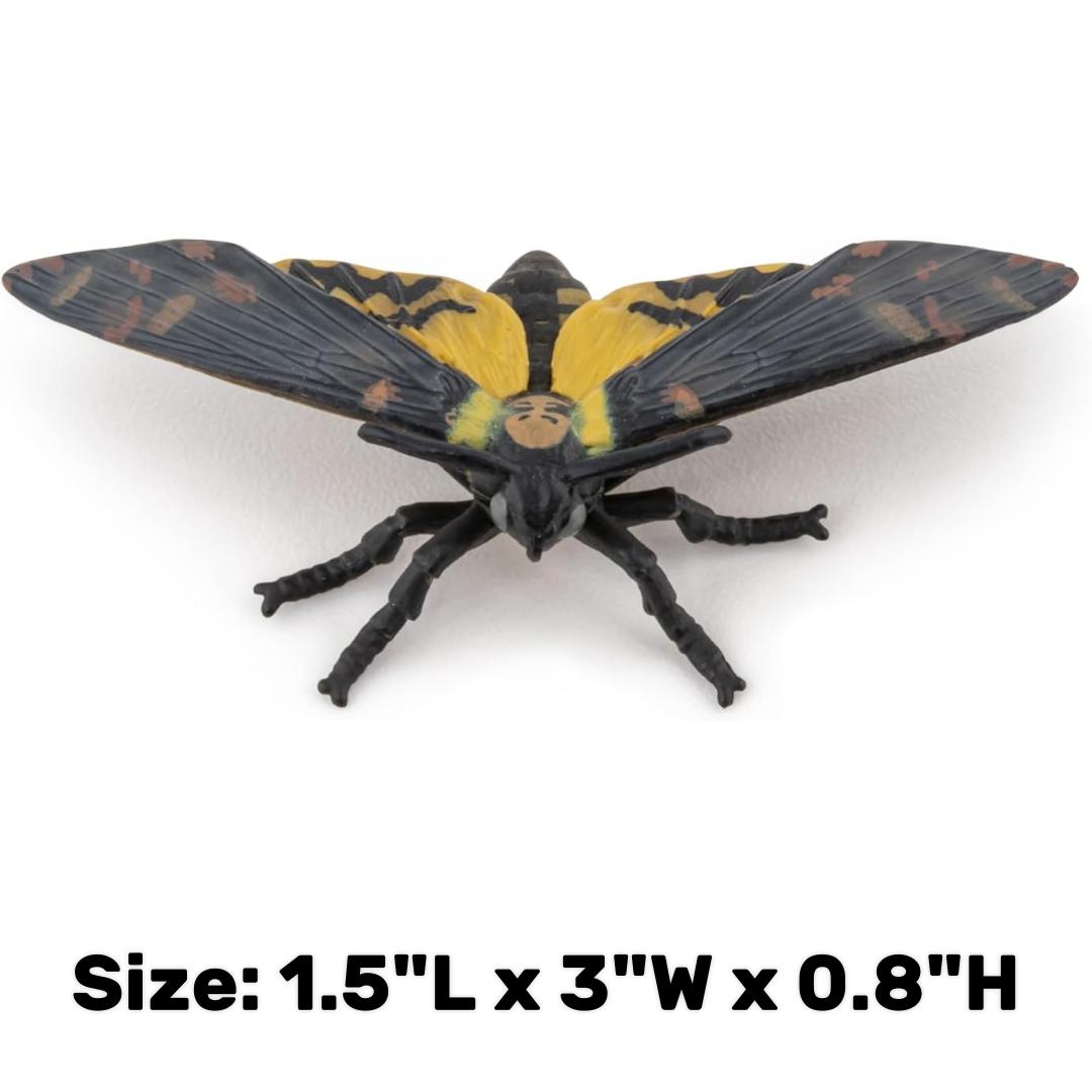 Hawkmoth Figurine - Hand Painted Collectible Moth Insect Toy Figure - Papo