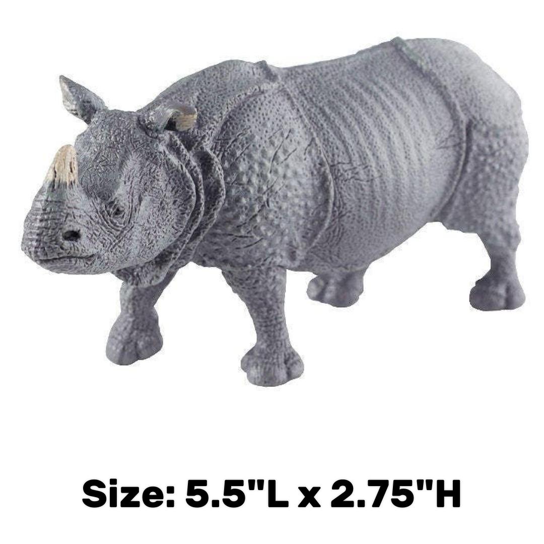 Indian Rhinoceros Figurine - Hand Painted Wild Animal Toy Figurine - Papo