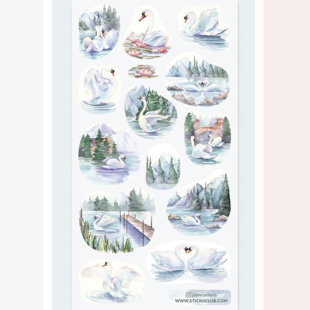 Serene Swans Sticker Sheet - STICKII