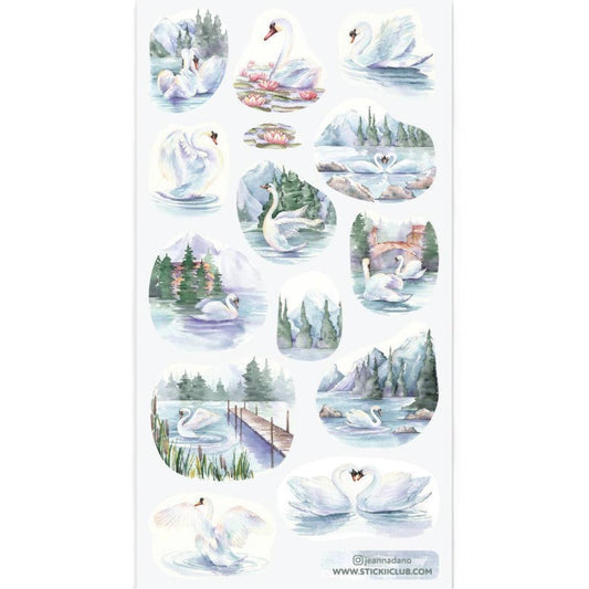 Serene Swans Sticker Sheet - STICKII