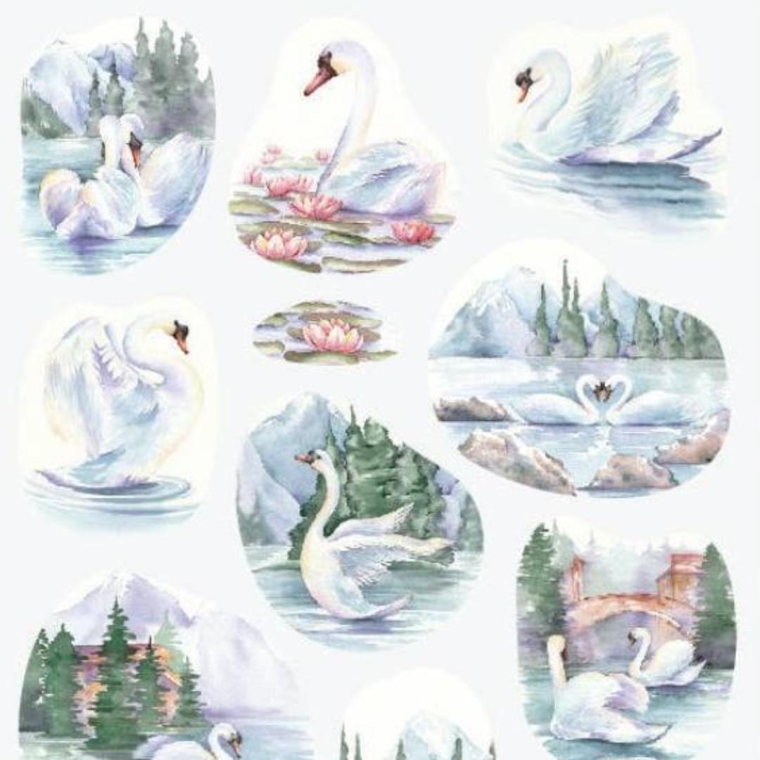 Serene Swans Sticker Sheet - STICKII