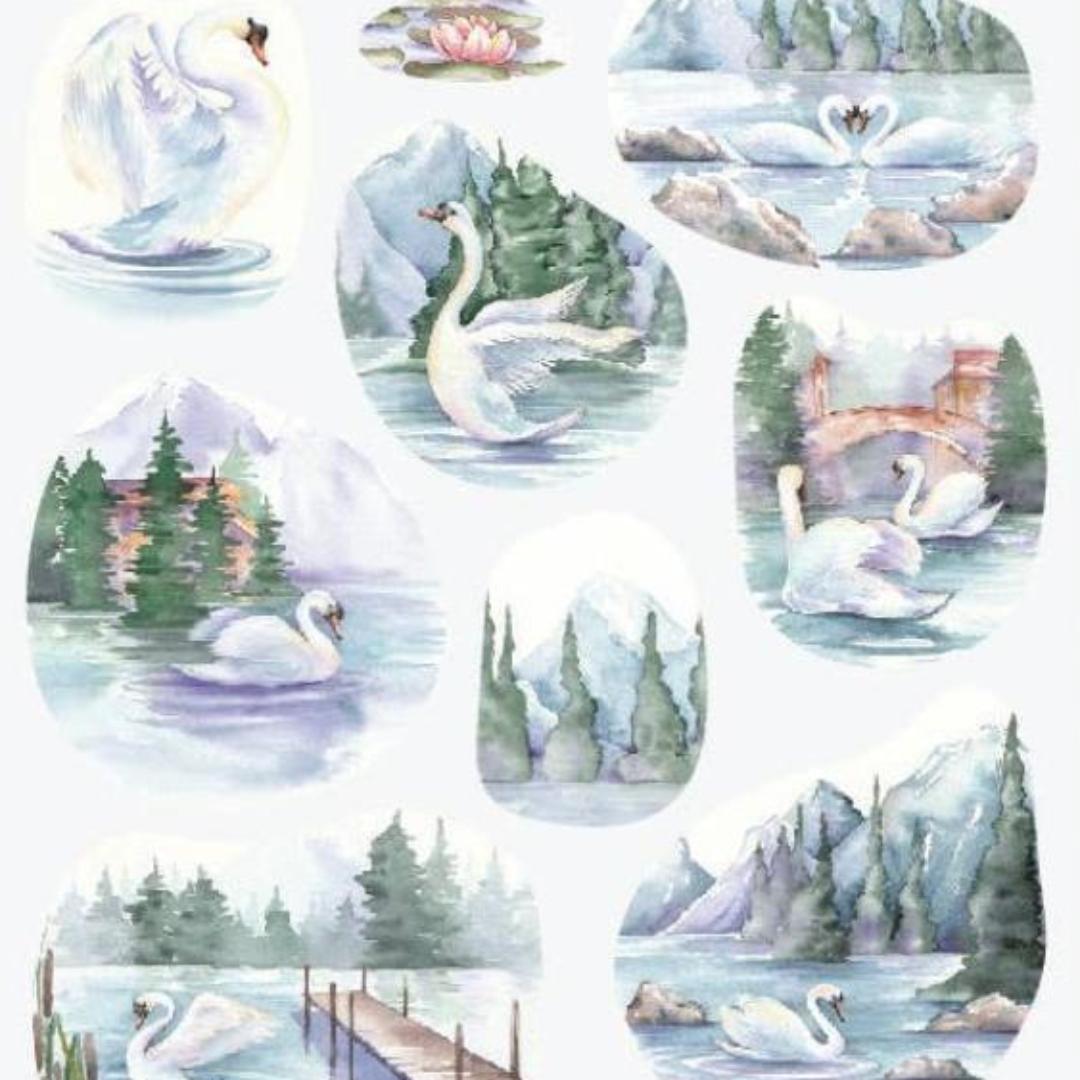 Serene Swans Sticker Sheet - STICKII