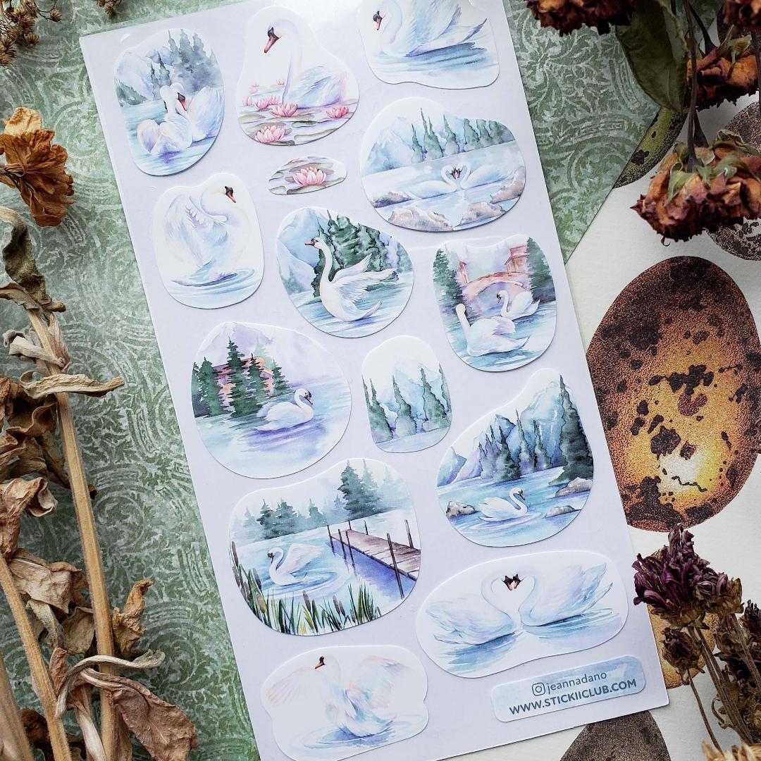 Serene Swans Sticker Sheet - STICKII
