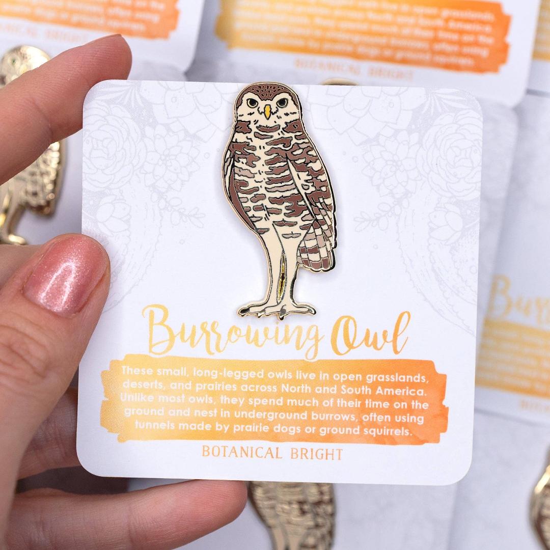 Burrowing Owl Enamel Pin