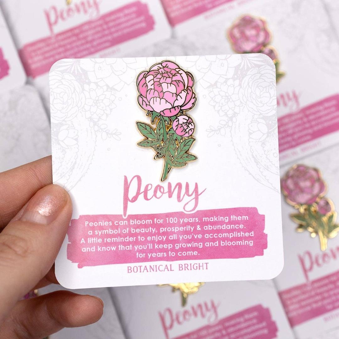 Peony Flower Enamel Pin