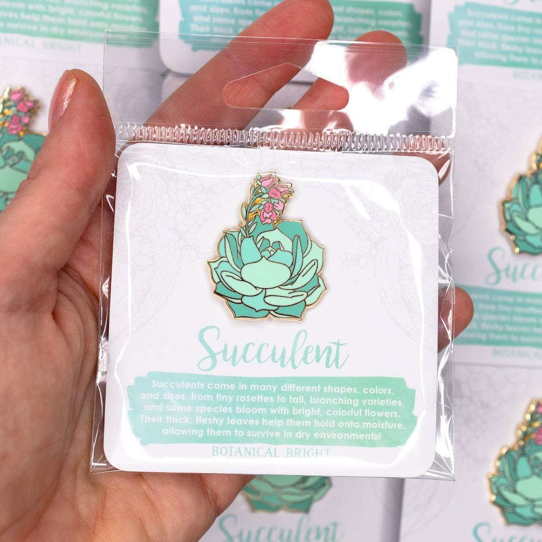 Succulent Enamel Pin