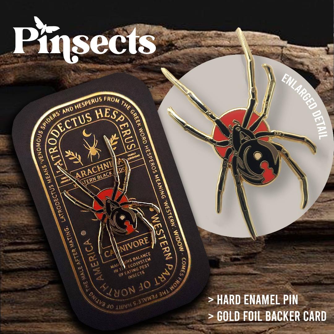 Western Black Widow Enamel Pin - Pinsects